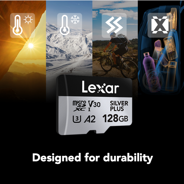  Lexar 128GB Professional SILVER PLUS microSDXC UHS-I Card